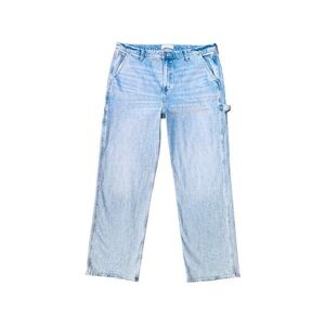 A&F 90s Relaxed Carpenter Jeans Women’s 18 Long High Rise‎ Light Wash Utility